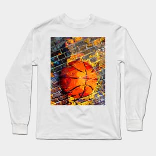 Basketball art print swoosh 105- basketball artwork Long Sleeve T-Shirt